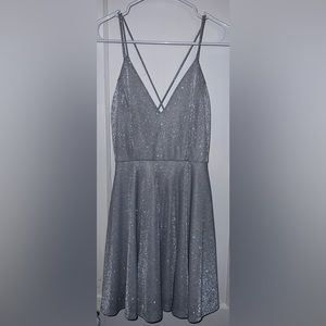 Silver short HOCO dress